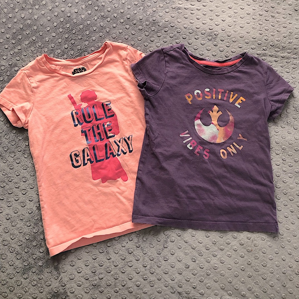 Star Wars shirt sleeve t-shirts, set of two, size (6-7).